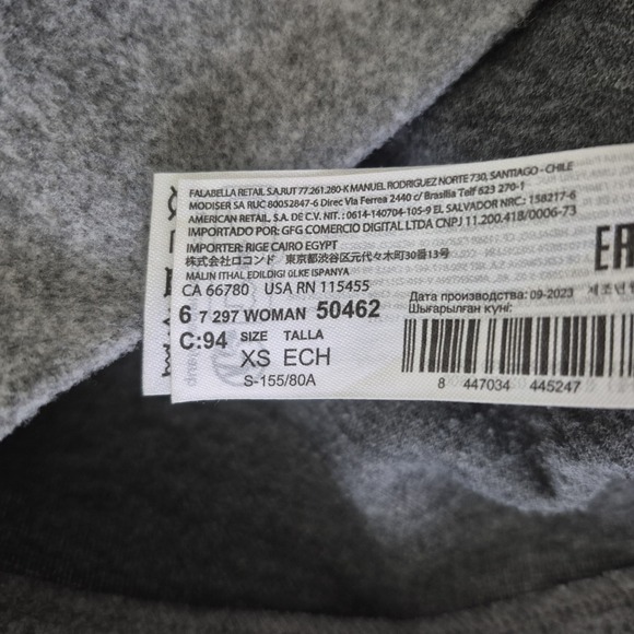 MNG by Mango Sweatshirt Womens XS Gray Crewneck Cropped Boxy Boho Pullover - Picture 5 of 8